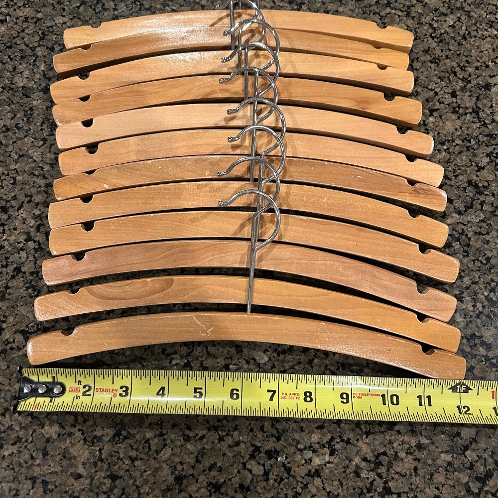 12 (Twelve) 12” Rounded Wooden Kids Hangers with Natural Finish